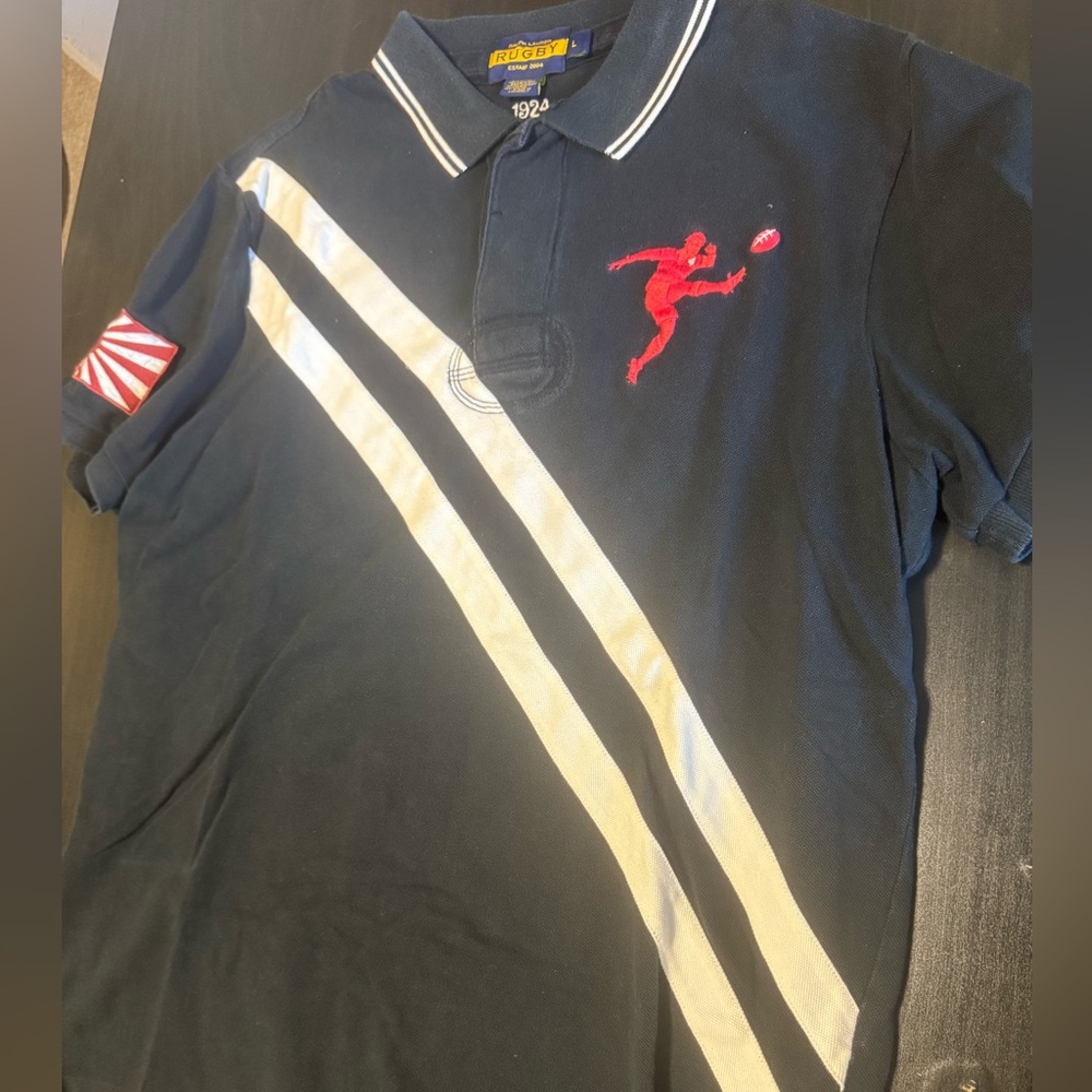 Ralph Lauren Rugby Polo in Navy with Red Detail rugby kicker